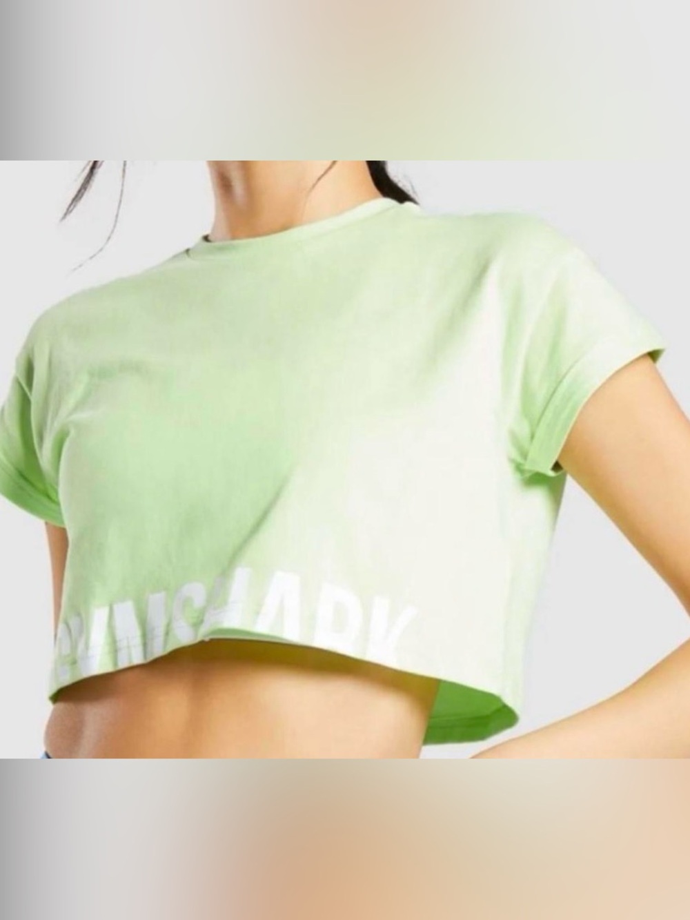 Gymshark Light Green Cropped Crew Tee
